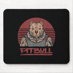 Muscle Pitbull Dog Aggressive Looking Pit Bull Wit Mouse Pad