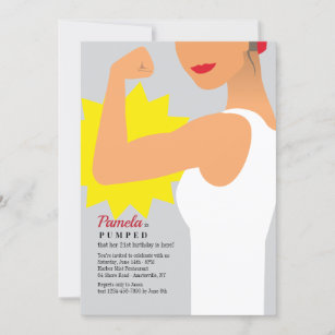 Muscle Power Birthday Party Invitation