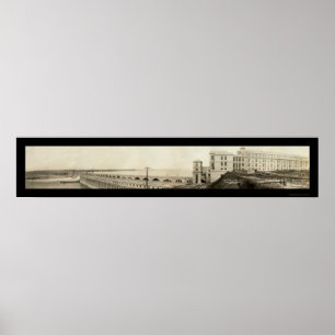 Muscle Shoals Dam Photo 1926 Poster