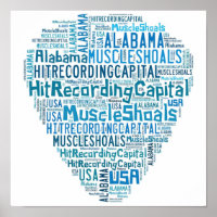 Muscle Shoals pick shaped poster 12x12
