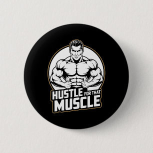 Muscle Workout Fitness Bodybuilding Weight Lifting 6 Cm Round Badge