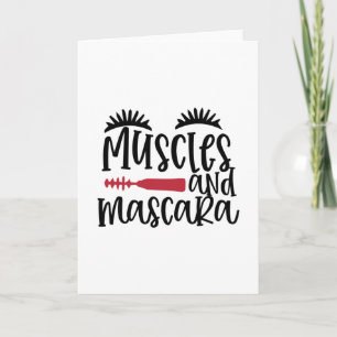 Muscles and mascara design- Makeup quote Card