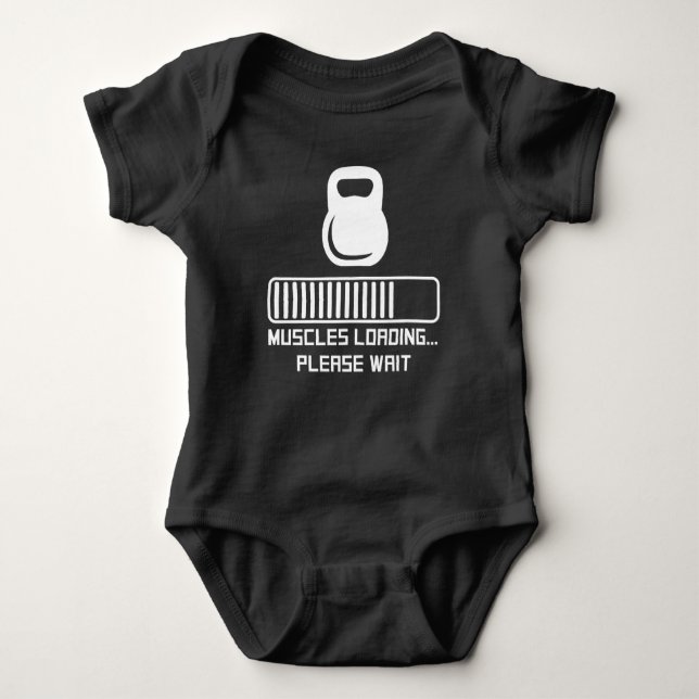 Muscles Loading Baby Bodysuit (Front)