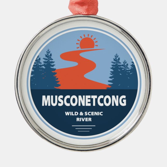 Musconetcong Wild And Scenic River Metal Tree Decoration (Front)