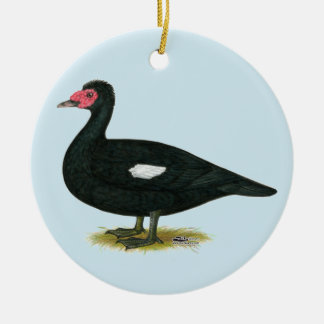 Muscovy Black Drake Ceramic Tree Decoration