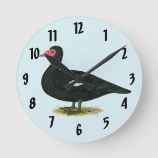 Muscovy Black Drake Round Clock