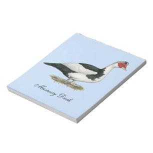 Muscovy Black Pied Drake Notepad