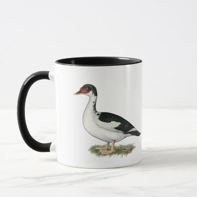 Muscovy Black Pied Duck Mug (Left)