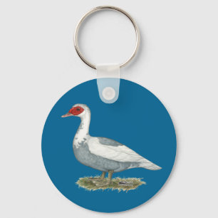 Muscovy Blue Pied Duck Key Ring