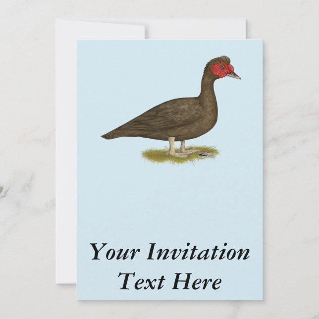 Muscovy Drake Chocolate Invitation (Front)