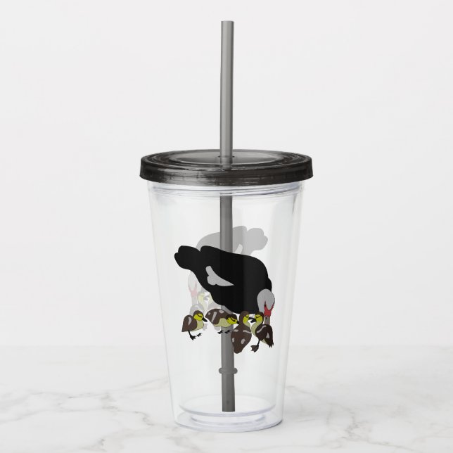 Muscovy Duck and Adorable Duckling Acrylic Tumbler (Front)