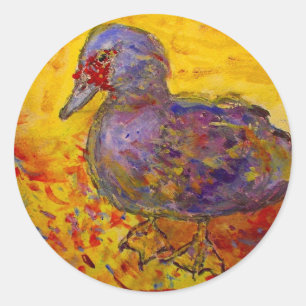 muscovy duck classic round sticker