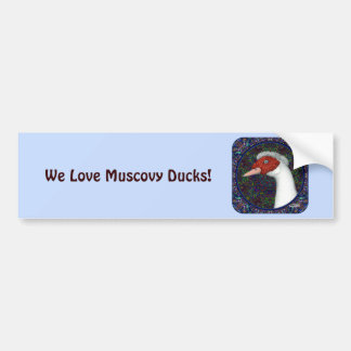 Muscovy Duck Head White Bumper Sticker