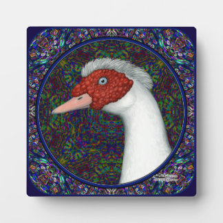 Muscovy Duck Head White Plaque