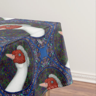 Muscovy Duck Head White Tablecloth
