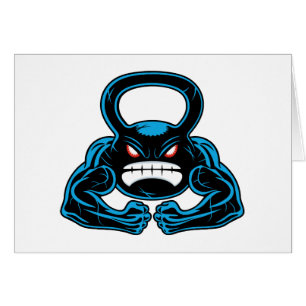 muscular angry kettlebell mascot