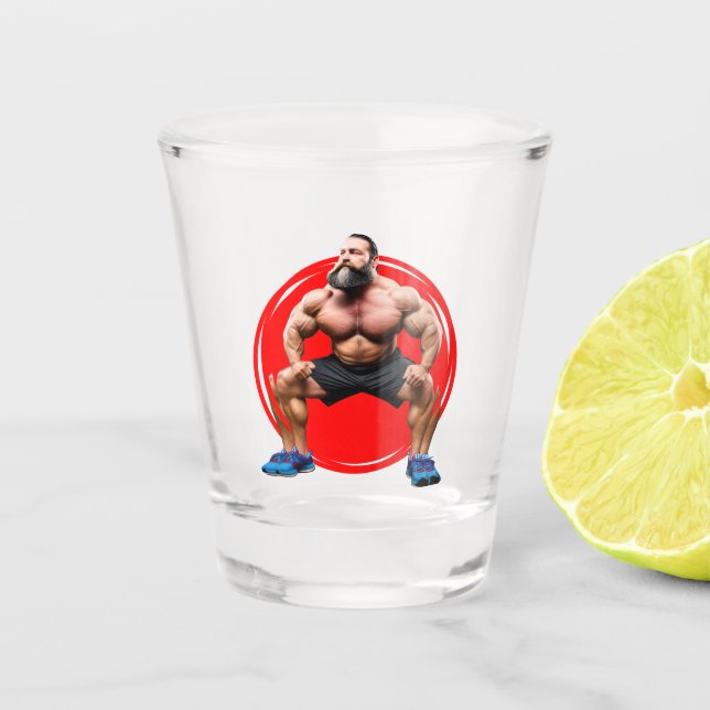 Muscular Bearded Shot Glass (Front)