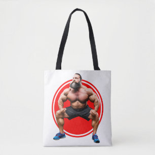 Muscular Bearded Tote Bag