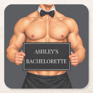 Muscular Butler Bachelorette Party Coasters