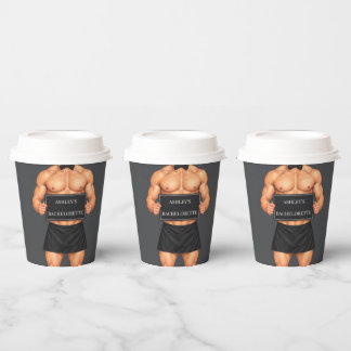Muscular Butler Bachelorette Party Paper Cups