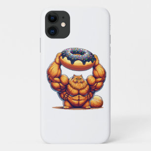 Muscular Cat Lifting Doughnut Case-Mate iPhone Case
