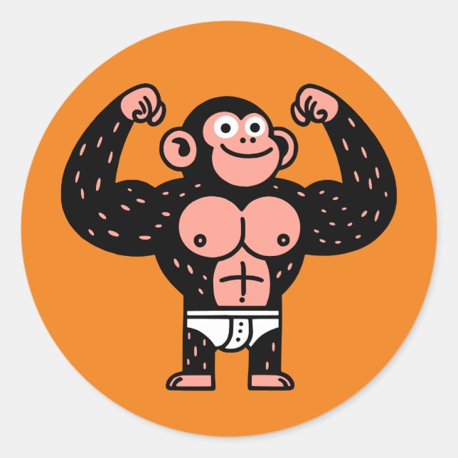 Muscular Classic Round Sticker (Front)