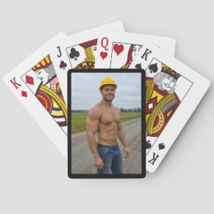 Muscular Construction Worker Image No. 1 Playing Cards