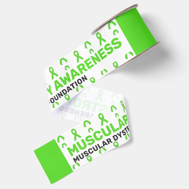 Muscular Dystrophy Awareness Pattern Ribbon Grosgrain Ribbon (Front+Back)