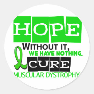 Muscular Dystrophy HOPE 2 Classic Round Sticker