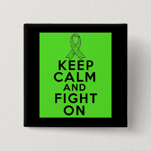 Muscular Dystrophy Keep Calm and Fight On 15 Cm Square Badge