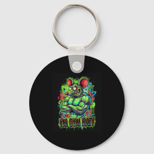 Muscular Gym Rat Bodybuilder Graffiti Workout Fitn Key Ring