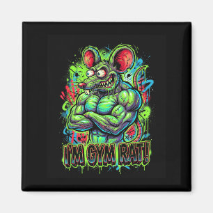 Muscular Gym Rat Bodybuilder Graffiti Workout Fitn Magnet