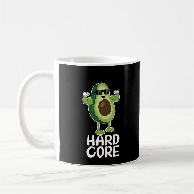 Muscular Hardcore Avocado Funny Coffee Mug (Left)