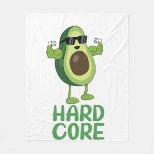 Muscular Hardcore Avocado Funny Fleece Blanket