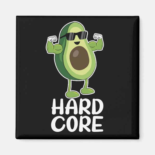 Muscular Hardcore Avocado Funny Magnet (Front)