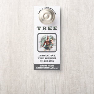 *~*  Muscular Lumber Jack Tree Services QR Door Hanger