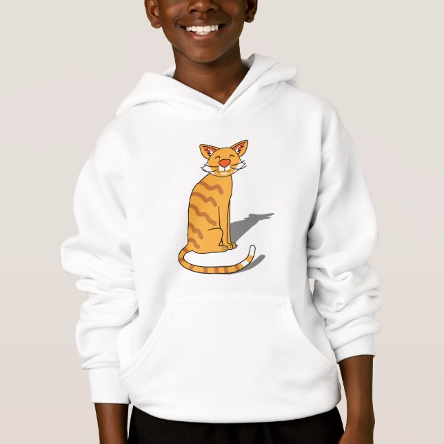 Muscular Orange cat hoodi (Front)