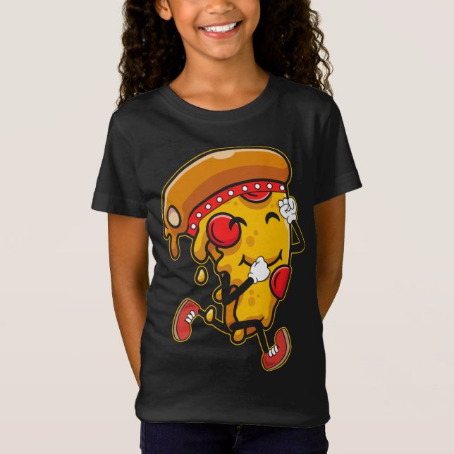 Muscular Pizza Slice, Bodybuilding Workout Gym Mus T-Shirt (Front)