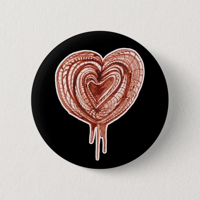 Muscular Pump (heart) drawing 6 Cm Round Badge (Front)