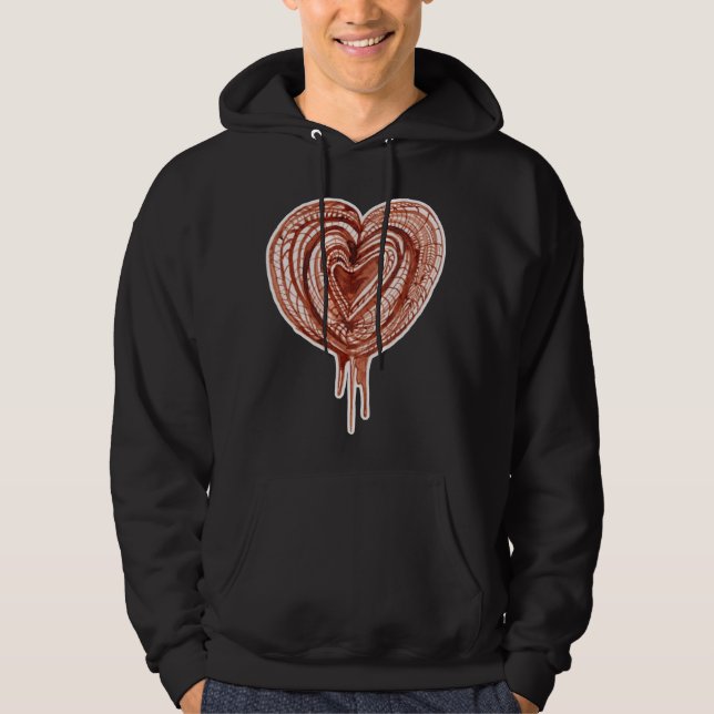 Muscular Pump (heart) drawing Hoodie (Front)
