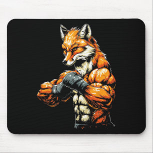 Muscular Tough-looking Fox Boxing Fox Boxing Mouse Pad