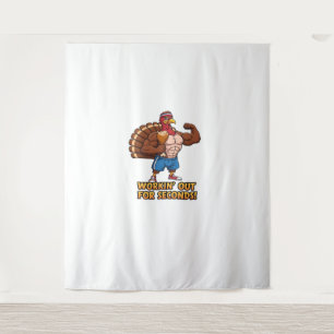 Muscular Turkey Gym Champion Funny Thanksgiving Cl Tapestry