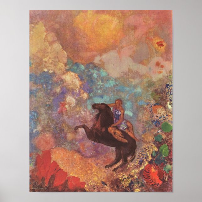 Muse auf Pegasus (Redon 1900) Poster (Front)