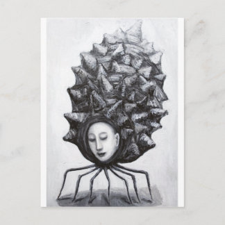 Muse in a shell (surrealism) postcard