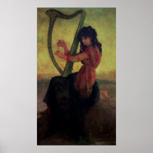 Muse Playing the Harp Poster