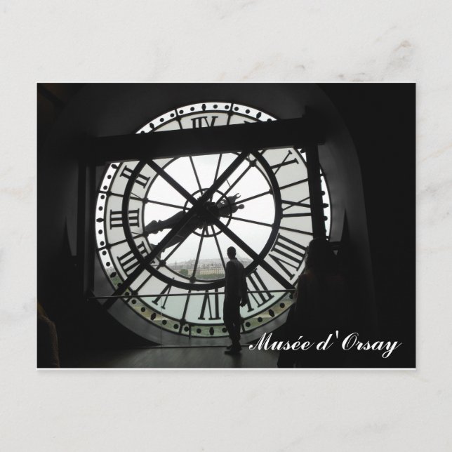 Musée d'Orsay Clock (text) Postcard (Front)