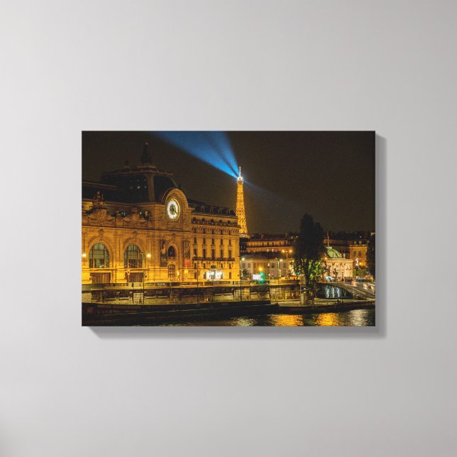 Musée d'Orsay in Paris at night Canvas Print (Front)