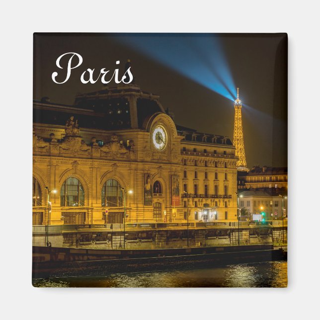 Musée d'Orsay in Paris at night Magnet (Front)