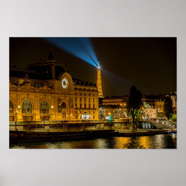 Musée d'Orsay in Paris at night Poster (Front)