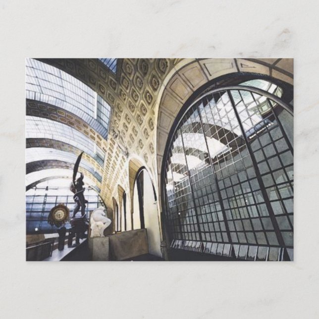 "Musee d'Orsay" Paris Museum Watercolor Postcard (Front)